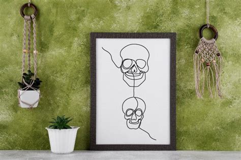 Skull Single Line Art Drawing Graphic By D Stocker Creative Fabrica