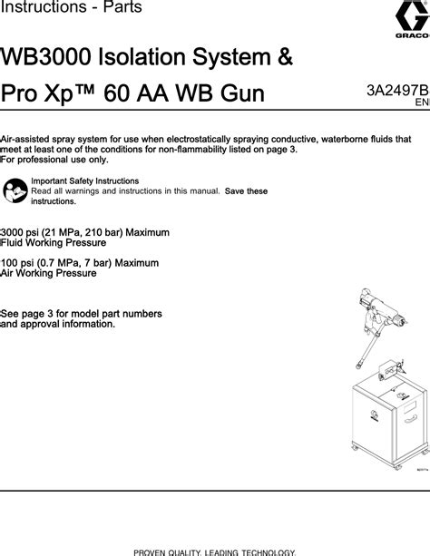 Graco A Bpro Xp Aa Wb And Wb Users Manual A B