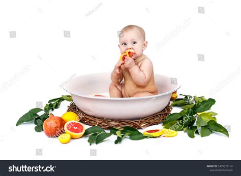 Cute Naked Infant Milk Bath Citrus Stock Photo Shutterstock