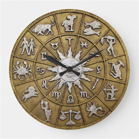 Brass Zodiac Wheel Large Clock Zodiac Wheel Clock