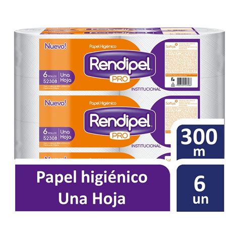 Papel Higienico Institiucional Rendipel Pro 300m X 6 Comercial