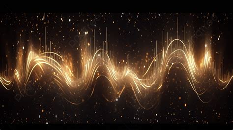 Abstract Gold Wave Particle Background In 3d Rendering Golden Abstract