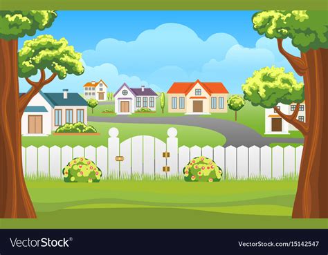 Outdoor backyard background cartoon Royalty Free Vector