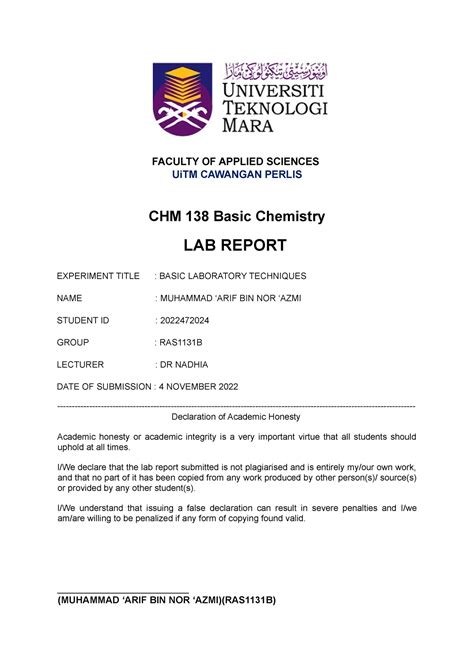 Chm New Chm Faculty Of Applied Sciences Uitm Cawangan