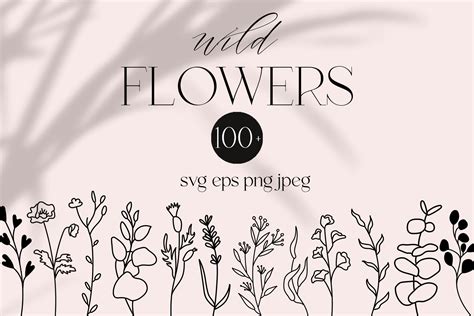 Wildflower Line Art - Design Cuts