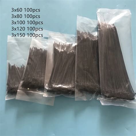 500 шт. 3x60 3x80 3x100 3x120 3x150 мм Ассорти самоблокирующиеся ...