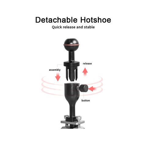 Detachable Extend Arm Square Mount Scubalamp Hot Shoe To Ball Dhsb Inch Bali Dive Shop