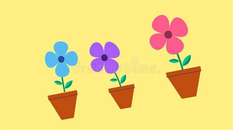 Colorful Simple 2d Flower Animation Stock Illustration - Illustration ...