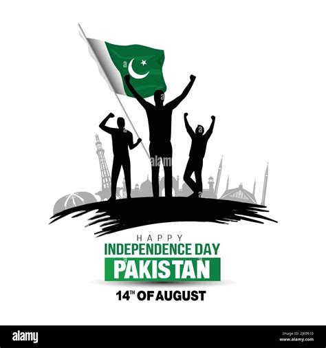 Happy Independence Day Pakistan Vector Illustration Of Pakistan Man