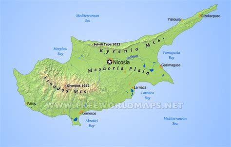 Cyprus Physical Map