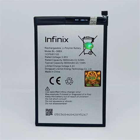 Jual BATERAI BATRE INFINIX HOT 12 PLAY X6816 ORIGINAL 6000MAH Shopee Indonesia