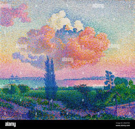 Henri Edmond Cross Landscape Painting The Rose Cloud Circa