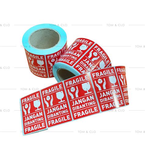 Jual Sticker Fragile Ukuran 6 X 9 Cm 1 Roll Isi 500 Pcs Shopee