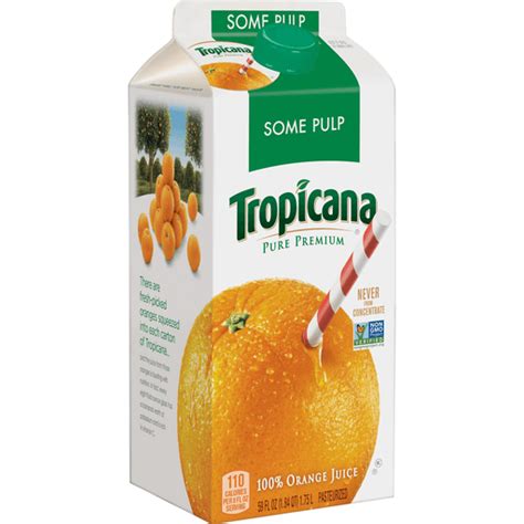 Tropicana Pure Premium 100 Juice Orange Some Pulp Homestyle 59 Fl Oz