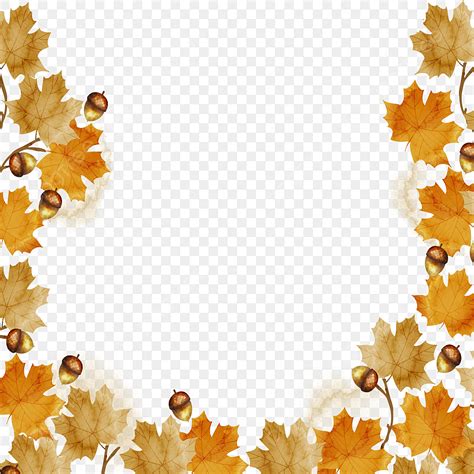 Fall Leaves Border PNG Image, Hand Drawn Fall Leaves Border, Fall ...