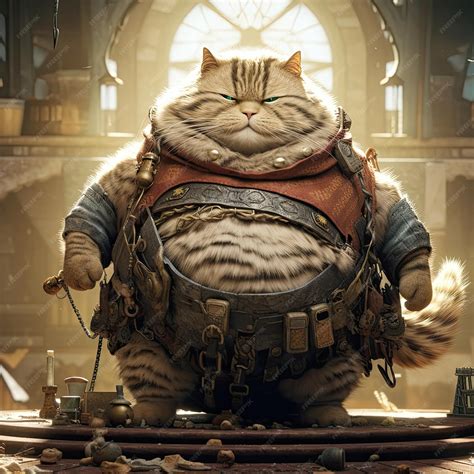 premium ai image fat cat  final fantasy world