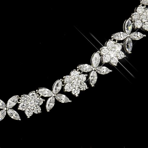 Antique Silver Bridal Necklace & Earrings Set - Elegant Bridal Hair ...