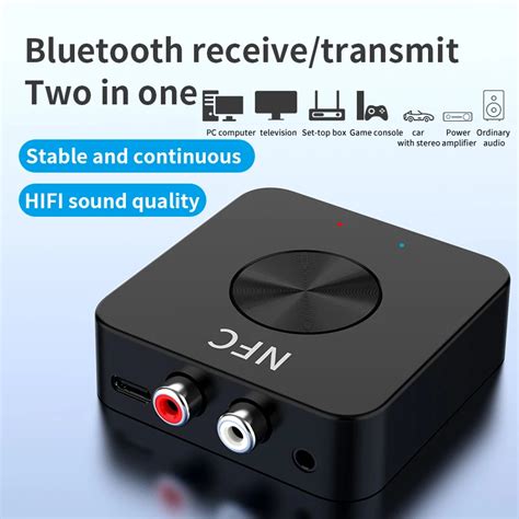 Bluetooth Receiver Transmitter 5 0 NFC Stereo 3 5mm AUX Jack RCA