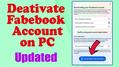 How To Deactivate Facebook Account 2023 On PC Laptop Desktop Computer