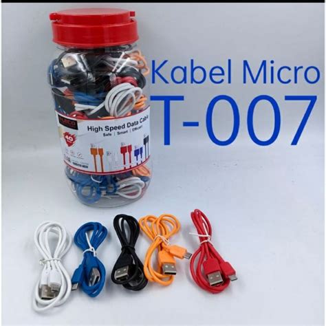 Jual Kabel Data Fleco Bulat Hitam T T Toples Micro Usb Fast