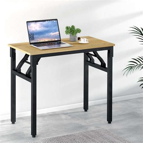 Artiss Folding Computer Desk Oak Woolworths