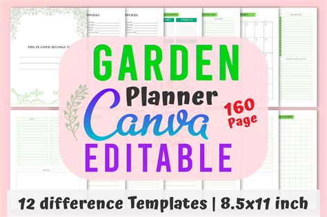 Editable Garden Planner Canva Template Graphic By Designmela