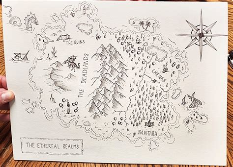 Hand Drawn Fantasy World Map Fayina Theodosia