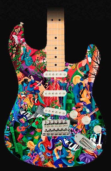 Custom Painted Guitars Stratocasters Acoustic In 2022 Guitar Painting