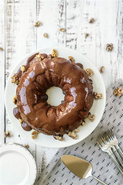 Banana Walnut Cake With Chocolate Glaze Bunnys Warm Oven