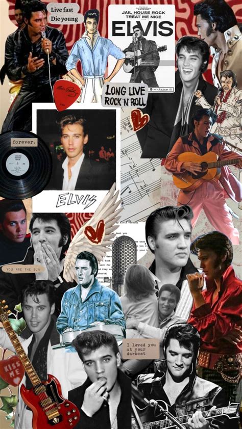 Elvis Presley Collage With Many Pictures And Words