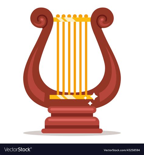 Wooden Greek Lyre Musical Instrument In Antiquity Vector Image