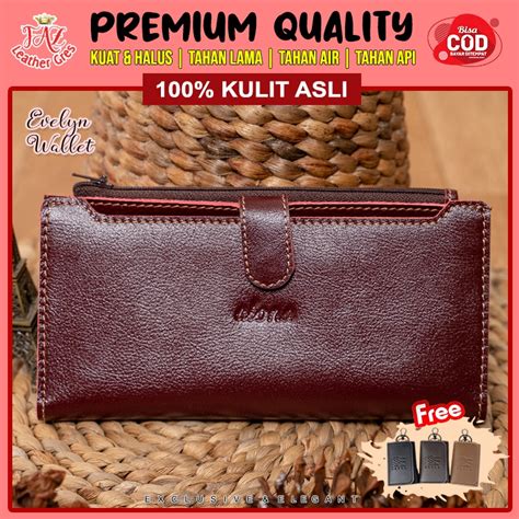 Jual Dompet Wanita Kulit Asli Panjang Premium Alona Evelyn Leather