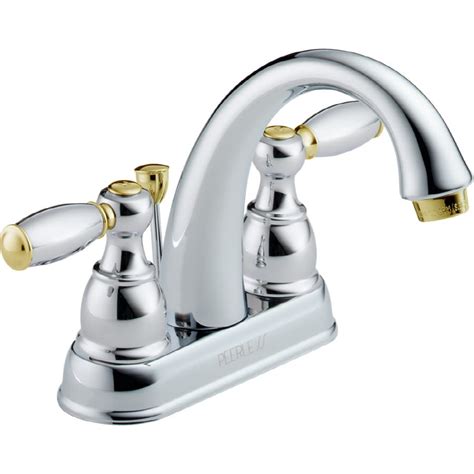 Peerless Chrome Brass 2 Handle 4 In Centerset Bathroom Faucet Drain Included At