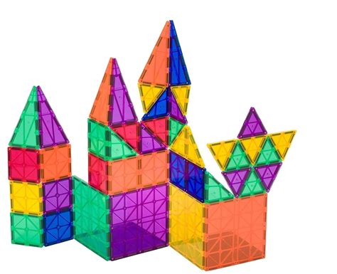 Award Winning Playmags Clear Colors Magnetic Tiles Building Set 50 6