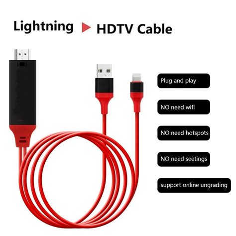 8 Pin Hdmi Cable For Lightning To Hdmi Hdtv Tv Adapter Digital Av Cable 1080p For Ipad Pro Air