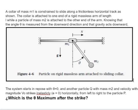 Solved A Collar Of Mass M Is Constrained To Slide Along A Chegg