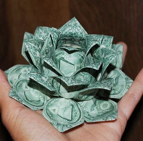 How To Fold A Dollar Into A Flower Origami