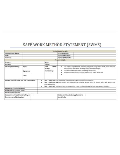 Free 10 Work Method Statement Samples [ Safe Risk Construction ]