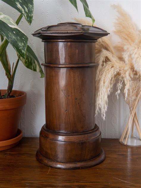 Miniature Mahogany Wood Post Box English Victorian Style Wooden