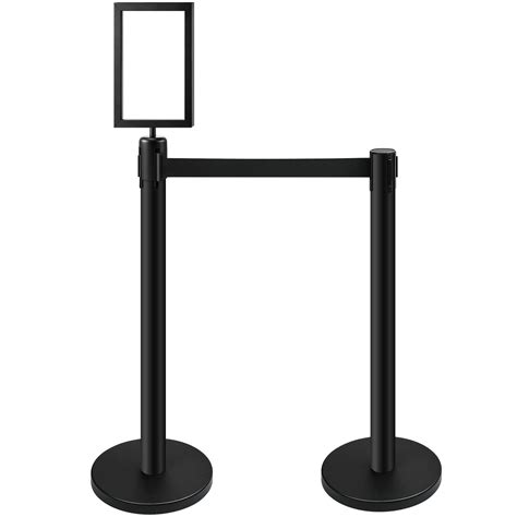 Stanchion Post Barriers Set Line Dividers In Heavy Duty Crowd