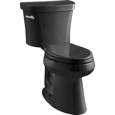 KOHLER Highline Black Black WaterSense Elongated Comfort Height 2-Piece ...