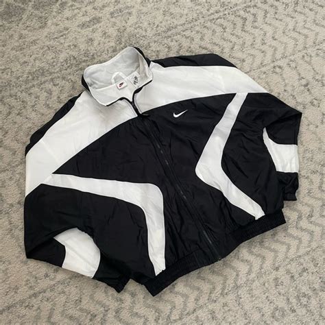 Nike Jackets Coats Nike Vintage Windbreaker Jacket Black White Xl