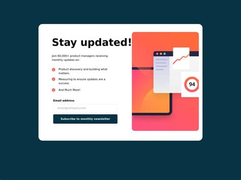 Frontend Mentor Responsive Newsletter Form Using React And Tailwindcss Coding Challenge Solution