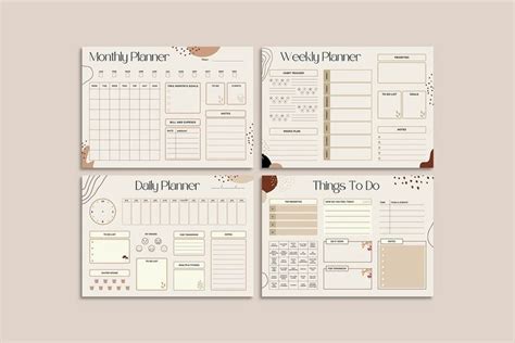 Daily Weekly Monthly Planner Pack A Stationery Template By Amit Debnath