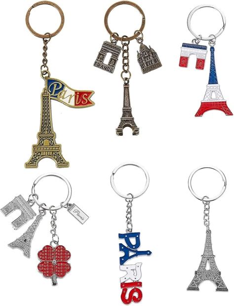 Amazon.com: Juvale 6 Pack Paris Keychain, France Souvenir Gift, Eiffel ...