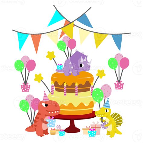 Happy Birthday Dinosaur Party Cake Happy Dino Clipart 27764649 Png