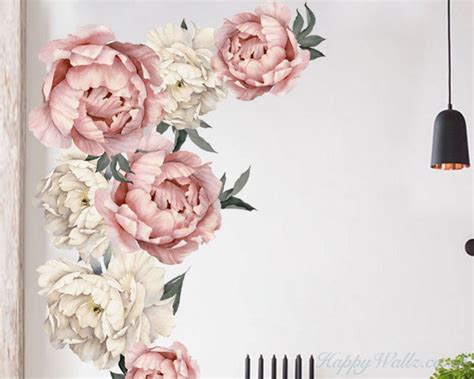 Peony Flowers Wall Decal Peony Bouquet Flower Stickers