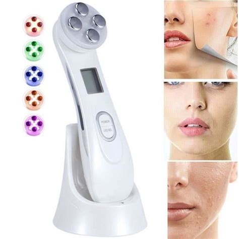 6 Modes Ultrasonique LED Lumière Beauté Appareil de Massage du Visage