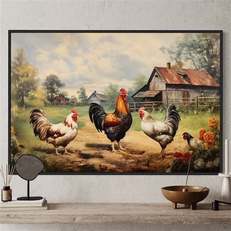 Chicken Wall Art Etsy