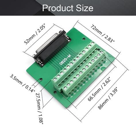 Fielect DB25 D Sub 25Pin Female Adapter Jack Terminal Breakout PCB